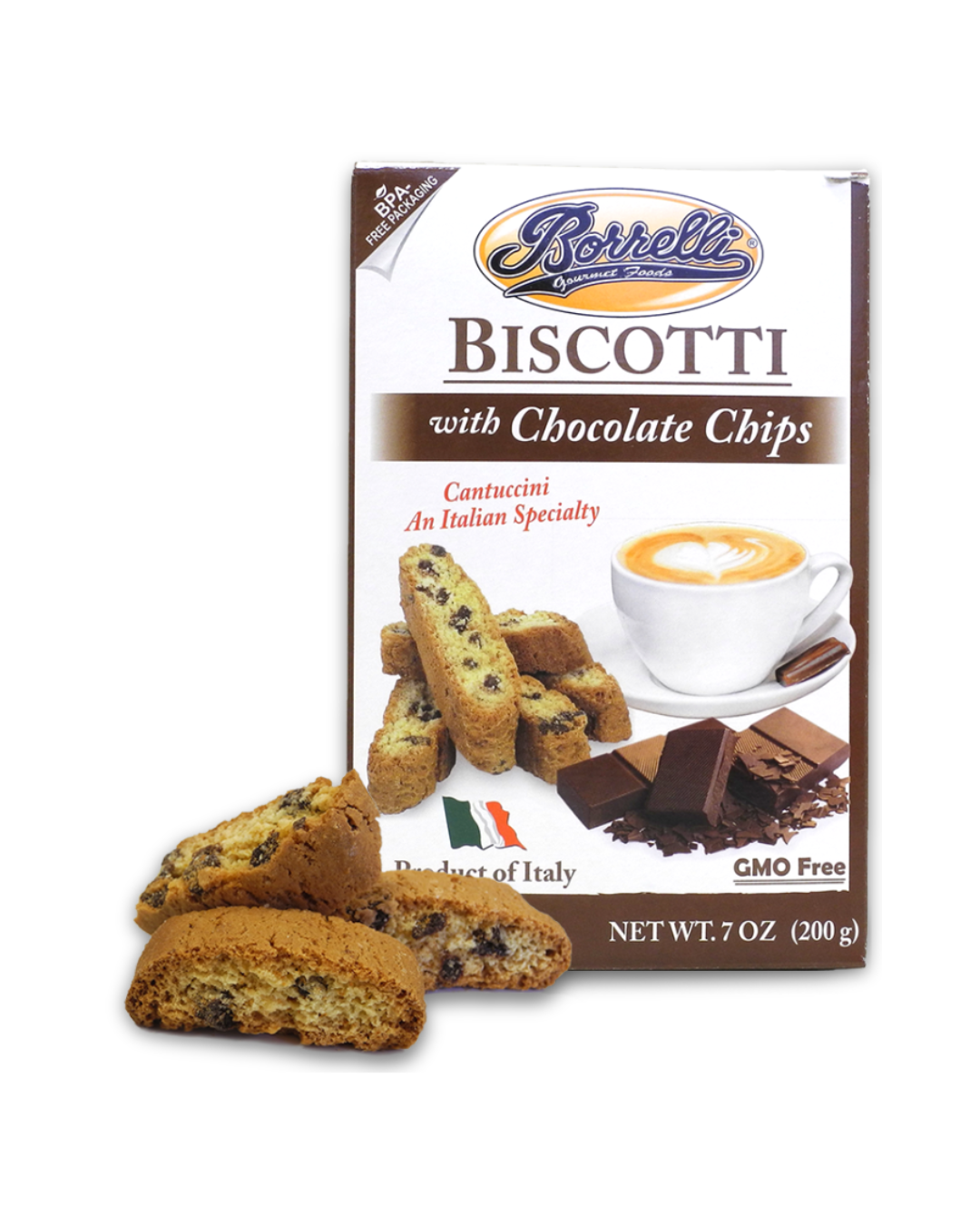 Biscotti with Chocolate Chips, 7oz (200g) – Borrelli Gourmet Foods