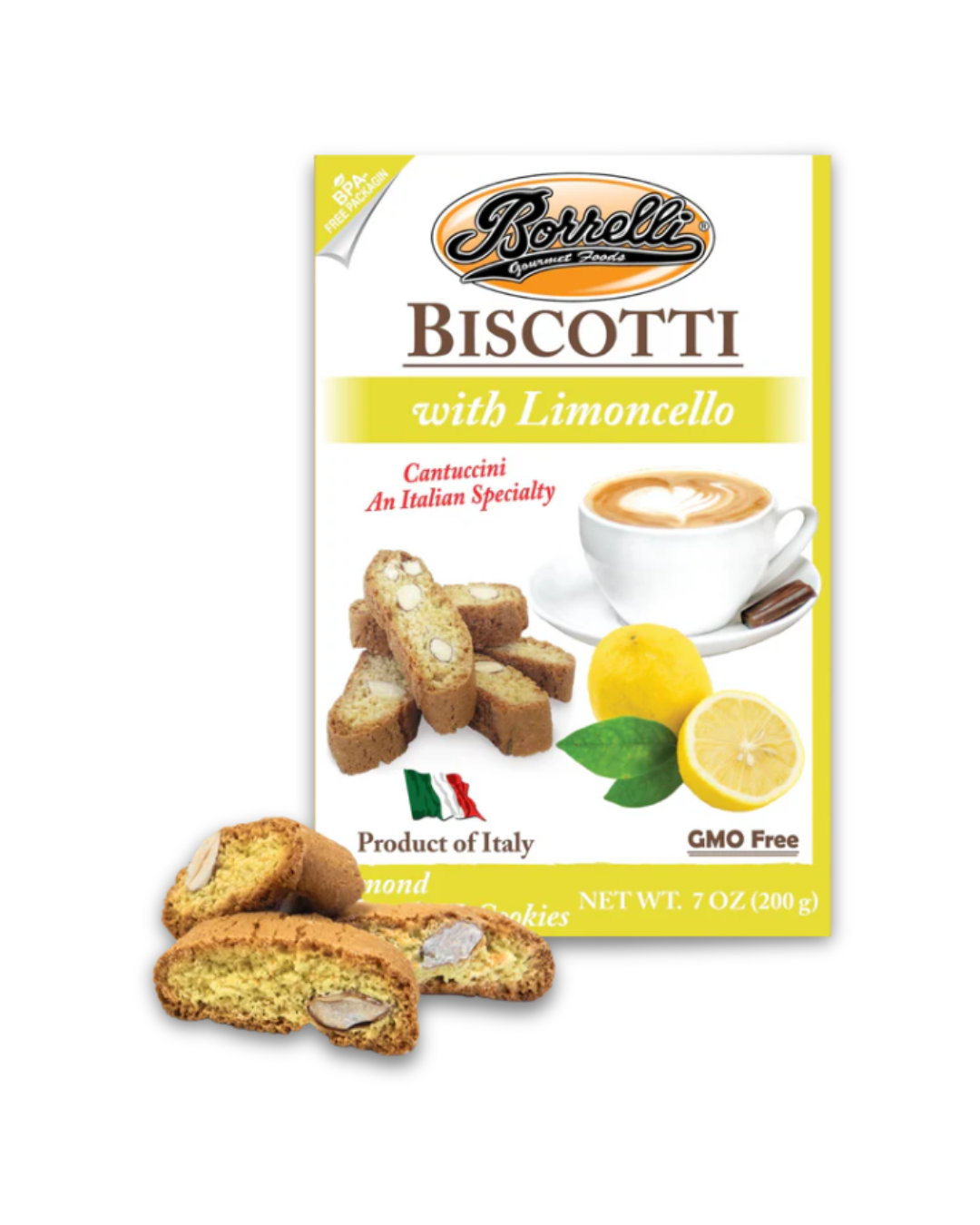 Almond Biscotti with Limoncello Flavoring, 7oz (200g)