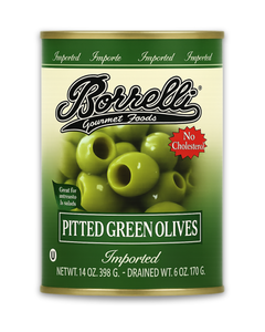 Pitted Green Olives (Medium), 14oz (398g) – Borrelli Gourmet Foods