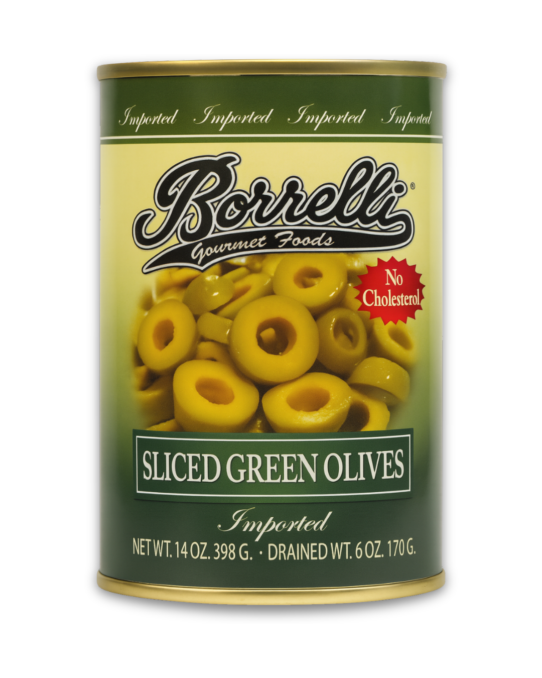 Sliced Green Olives, 14oz (398g) – Borrelli Gourmet Foods