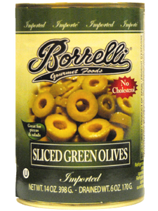 Sliced Green Olives, 6oz (170g)